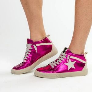 Shu Shop Paulina Hot Pink Metallic Sneakers